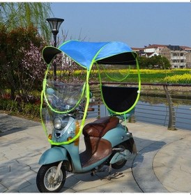 Resim Novahub Yazın Güneş, Kışın Yağmura Dayanıklı Motosiklet Scooter Yağmurluk Tentesi Gölgelik Branda-01 
