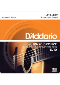 Resim Daddarıo Ej10 Akustik Gitar Teli 