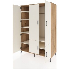 Resim Kronos Dolap 7 Raflı 5 Kapaklı Tek Askılı 132x59x195 Çam-ayta... Çam 