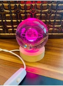 Resim Dünya Işıklı Büyük Renkli Dekoratif Işıklı Dünya Cam Küre, Renkli 