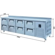 Resim Galleyz Tezgah Tipi Buzdolabı - 8 Çekmeceli - 250x70x85 Cm 