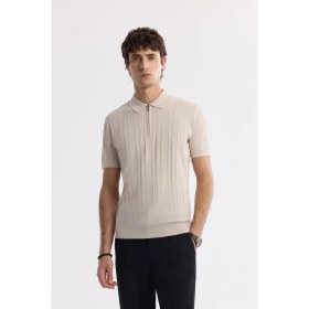 Resim AVVA Erkek Bej Polo Yaka Rayon Triko Regular Fit T-Shirt A51Y5046 
