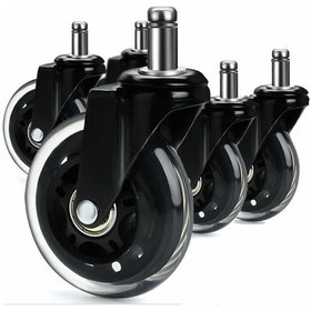 Resim Mufunye 5'li Ofis Koltuğu Tekerleği Seti, Ofis Koltuğu Tekerlekleri, 360 Dönebilen, Ofis Koltuğu İçin Yedek, Evrensel Yedek Tekerlekler 75 Mm, 10 X 22 Mm . 