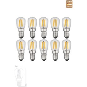 Resim Led Rustik Ampul E14 C7 Ampul 2w 2700k Gün Işığı 10'lu Erd-69 