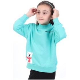 Resim Toontoy Kids Toontoy Kız Bebek Baskılı Sweatshirt Mint Yeşili 