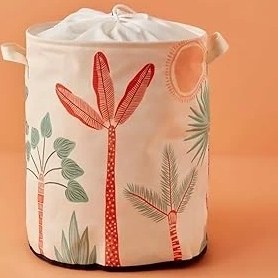Resim Bella Maison Abstract Safari Ağaç Baskılı%70 Polyester%30 Pamuk Çamaşır Sepeti, Çok Renkli, Ağzı Bü 