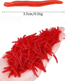 Resim Eagenset Gerçekçi Yapay Silikon Solucan Kırmızı 25 Adet 3,5 Cm 