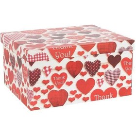 Resim Arıkum Thank You Kalp Desenli Dikdörtgen Hediye Kutusu 