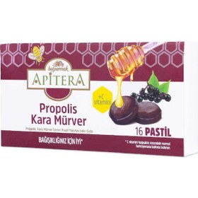 Resim Apitera Doğal Bal, Kara Mürver, Zerdeçal, C Vitamini Ve Propolis İçeren Takviye Edici 16 Lı Boğaz Pastili 