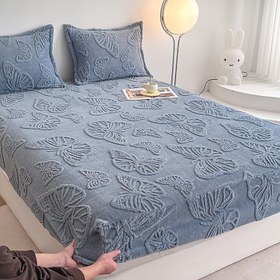 Resim Sonbahar ve Kış Sıcak Taffeta Düz Çarşaf, Derin Cep Tasarımı ile Yatak Koruyucu, Rahat Kaymaz, Kelebek Jakar, Yatak Odası, Yurt Yatak Tek Kişilik Düz Çarşaf, 88 Ülke'de Mevcut, Tek Kişilik Yatak Çarşafı 