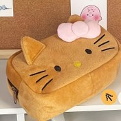 Resim Sanrio Hello Kitty Büyük Kalem Kutusu - Sevimli Peluş Oyuncak Tasarımı, Dayanıklı Kanvas Fermuarlı Çanta, Okul ve Ofis Malzemeleri için Çok Amaçlı Depolama Organizatörü, Kırtasiye, Makyaj Ürünleri, Bozuk Para, Seyahat Gereçleri, Eğlenceli Estetik, Yumuşak Kumaş, Kırtasiye Tutucu, Kırtasiye Koleksiyoncuları 