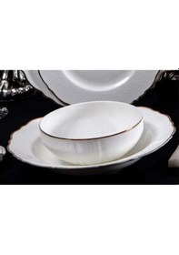 Resim Massimo Victoria Relief Platin 24 Parça Yemek Takımı Beyaz 