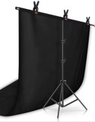 Resim ADA 1.5x2m T Stand Siyah Fon Perde 3 Mandal 