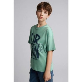 Resim DeFacto New Regular Fit Bisiklet Yaka Baskılı Kısa Kollu Tişört Erkek Çocuk H5714A826HS 