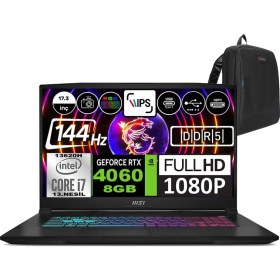 Resim Msı Katana 17 Intel Core I7 13620H 32GB 4tb SSD RTX4060 8gb Windows 11 Pro 17.3" Fhd 144Hz Taşınabilir Bilgisayar B13VFK1037XTRWP08 + Zetta Çanta 