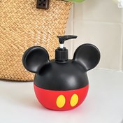 Resim Mickey Mouse Pump Dispenser Şişesi - Mickey Tasarımı, Seyahat Boyutlu Şampuan, Losyon ve Duş Jeli Konteyneri, Kolay İtme Kapaklı - Seyahat ve Günlük Kullanım İçin Taşınabilir Banyo Gereksinimi, Eğlenceli Tasarım, Şık Görünüm 