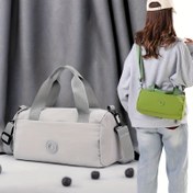 Resim 1 Adet Hafif ve Şık Kadın Çapraz Çanta - Naylon ile Polyester Astarlı, Kompakt Yuvarlak Kovadan Tasarım, Çıkarılabilir Askılık, Fermuarlı Kapama - Seyahat ve Günlük Kullanım İçin Mükemmel - Siyah, Pembe, Yeşil, Gri Renklerde Mevcut, Küçük Boy Çapraz Çanta 