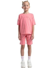 Resim Rolypoly Kız Çocuk Pamuk İki İplik Kısa Kol Şortlu Pijama Takımı Rp3590 Pembe 