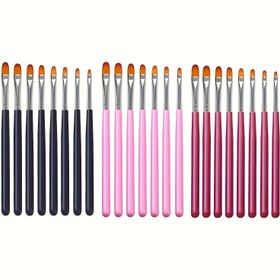 Resim 8 Parça Yuvarlak Uçlu Tırnak Sanatı Kalem Seti ve Formaldehitsiz Manikür Aletleri, Gel Lambalı 