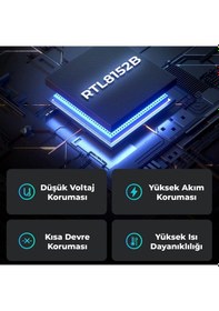 Resim Bix BX22HB 5Gbps USB to USB 3.2 / USB 2.0 RJ45 Gigabit Ethernet Dönüştürücü Adaptör 