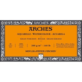 Resim Arches Suluboya Defteri Blok Rough 300 G 15x30 CM 20 Yp 