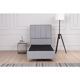 Resim Kilim Mobilya Gold Therapy Sandıklı Baza Ve Başlık Seti Gri ( Yatak Dahil Değildir ) 90 x 190 Gri 