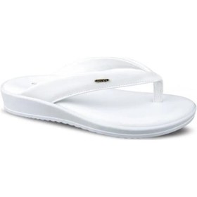 Resim Ceyo 9984-9 Memory Foam Comfort Taban Parmak Arası Kadın Terlik Beyaz 36-40 Beyaz 