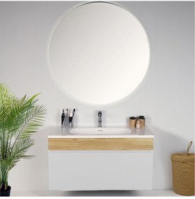 Resim Kobos Harmony 100 Cm Banyo Dolabı Seti Bianco + Meguro Beyaz 