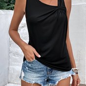 Resim OM233 Şık Yönlendirme Katı Asimetrik Yaka T-Shirt 