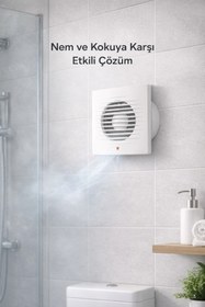Resim luxshome 100’lük Banyo Tuvalet Aspiratörü 10 Cm Duvar Tipi Sessiz Havalandırma Fanı 