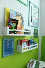 Resim Jaju Baby 40 Cm 2 Adet Beyaz Ahşap Raf Kitaplık Montessori 