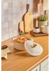 Resim Karaca Love Demir Döküm Tencere Beyaz 