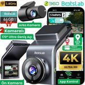Resim 360+ Botslab G300h Plus Wdr 4k Uhd Ön+Arka Wifi+Gps 170 Geniş Açı Gece Görüşlü Araç İçi Kamera Dash Cam Araç Kamerası +lcd Ekran+G-Sensör+Sesli Kontrol + 64Gb Hafıza Kartı 