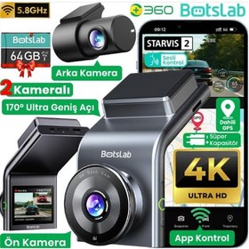 Resim 360+ Botslab G300h Plus Wdr 4k Uhd Ön+Arka Wifi+Gps 170 Geniş Açı Gece Görüşlü Araç İçi Kamera Dash Cam Araç Kamerası +lcd Ekran+G-Sensör+Sesli Kontrol + 64Gb Hafıza Kartı 
