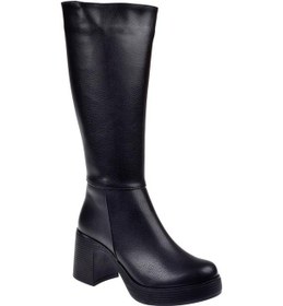 Resim Pullman Kalın Topuklu Kadın Çizme İz-316 Siyah-siyah Siyah 