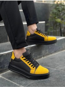 Resim Kb-x46 Kuback Siyah Sarı Yüksek Siyah Taban Günlük Spor Ayakkabı Beyaz 