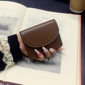 Resim Vintage Esintili Kadın Kartlık Cüzdan - Kompakt Çıtçıt Kapama, Düz Renkli Dantel Süslemeli, Hafif & Taşınabilir Günlük Gereçler İçin Şık Küçük Cüzdan 