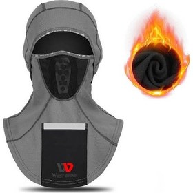 Resim Butu West Bıkıng Rüzgar Geçirmez Motosiklet Balaklava Yüz Maskesi Gri 