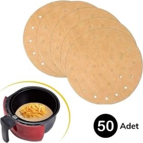 Resim Sora Home 50 Adet Air Fryer Pişirme Kağıdı Tek Kullanımlık Gıda Pişirme Kağıdı Delikli Yuvarlak Model 