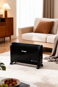 Resim Hoogar German CH-2000 Black Homojen Teknoloji Yeni Nesil Fanlı Konvektör Isıtıcı Düşük Tüketim 