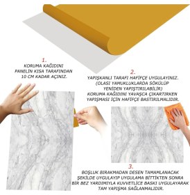 Resim Tink Kendinden Yapışkanlı Gri Ağ Mermer Desenli Pvc Panel 41x62 C 