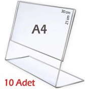 Resim A4 L-Tipi Yatay Şeffaf Föylük Menü Fiyatlık Broşürlük Etiketlik ( 