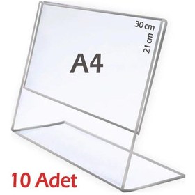 Resim A4 L-Tipi Yatay Şeffaf Föylük Menü Fiyatlık Broşürlük Etiketlik ( 