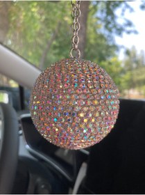 Resim Altınay Mini Disko Topu - Kristal Dikiz Ayna Süsü – Eğlenceli Araba Aksesuarı - Hediyelik Araba Süsü (6,5cm) 