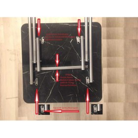 Resim Tubix Krem Mermer Desenli Katlanır Balkon Masası - 60X90 cm 