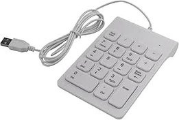 Resim Sreuyong Mini USB Wired Numeric Keypad Numpad 18 Keys Digital Keyboard for Accounting Teller Laptop Android Notebook Tablets PC (White) 