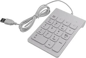 Resim Sreuyong Mini USB Wired Numeric Keypad Numpad 18 Keys Digital Keyboard for Accounting Teller Laptop Android Notebook Tablets PC (White) 