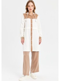 Resim Esswaap Oysh Kumaş Kapişon Detaylı Giy Çık Tunik Camel-camel Camel 
