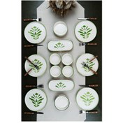 Resim Jamuor Handmade Su Yeşili Kahvaltı Takımı 6 Kişilik 14 Parça Renkli 