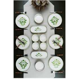 Resim Jamuor Handmade Su Yeşili Kahvaltı Takımı 6 Kişilik 14 Parça Renkli 